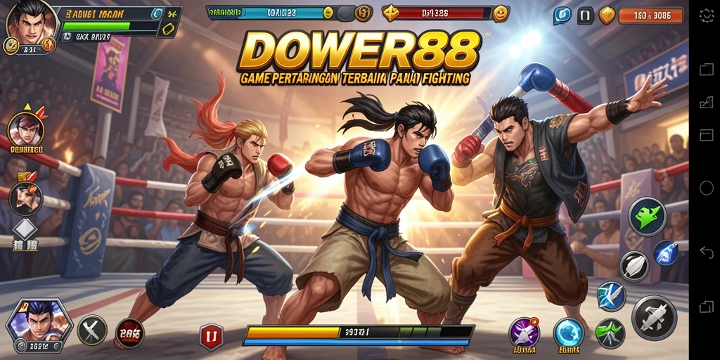 Screenshot gameplay DOWER88 yang menunjukkan aksi pertarungan mendebarkan.
