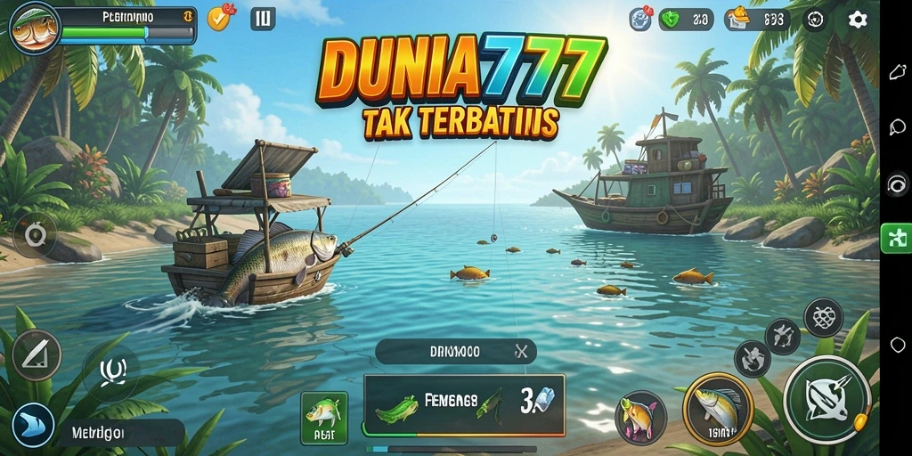 Tangkapan ikan berwarna-warni dalam aksi memancing.