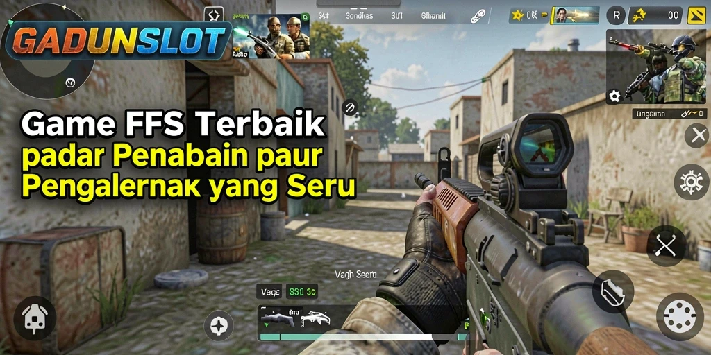 Gameplay mendebarkan GADUNSLOT dalam aksi tembak-menembak.