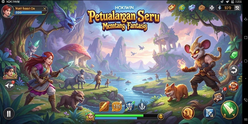 Tampilan gameplay HOKIWIN yang menakjubkan dengan aksi petualangan seru.