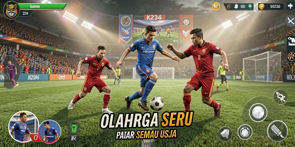 Screenshot gameplay K234 dengan aksi seru olahraga.