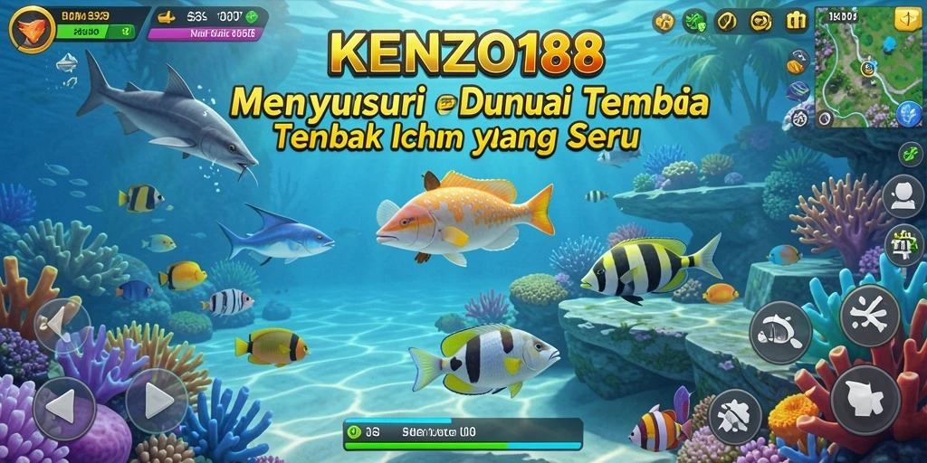 Tampilan gameplay seru dalam KENZO188 menampilkan aksi Tembak Ikan yang mendebarkan.