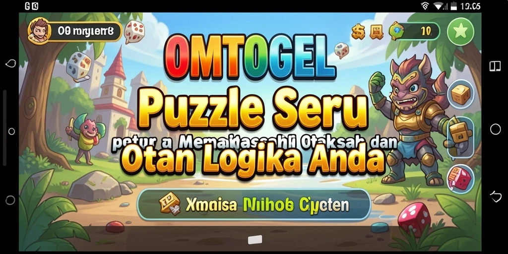 Screenshot gameplay OMTOGEL dengan puzzle menantang dan desain menarik.