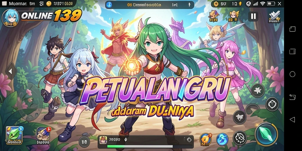 Tampilan gameplay seru dari ONLINE138 dengan karakter anime menarik.