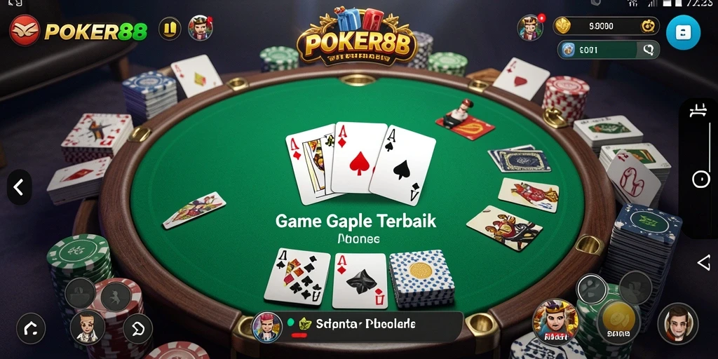 Tampilan gameplay Gaple yang seru di POKER88.