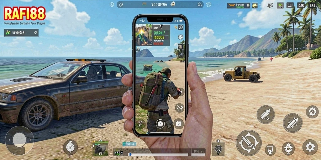 Screenshot gameplay dari RAFI88 menggambarkan dunia simulasi yang menarik.