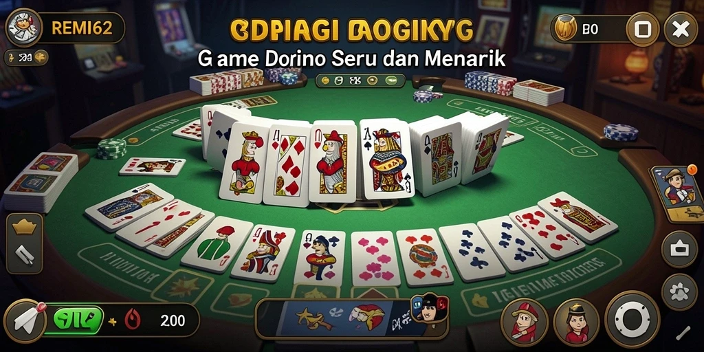 Screenshot gameplay REMI62 menampilkan aksi seru permainan domino.