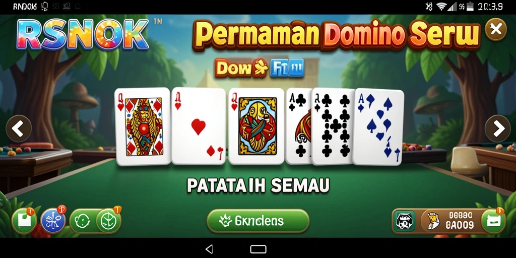 Tampilan gameplay seru dalam RSNOK menampilkan strategi dan keterampilan bermain Domino.