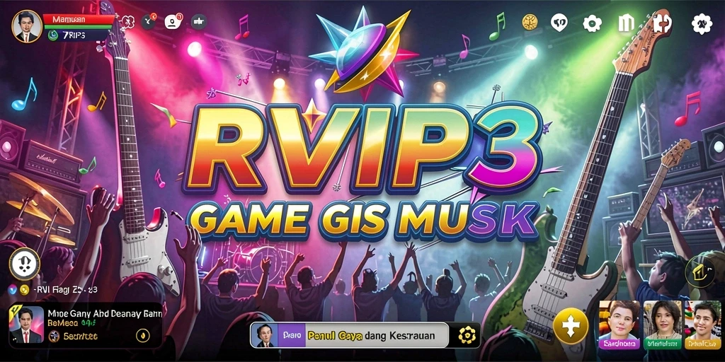 Tampilan menarik dalam screenshot RVIP3 saat bermain musik.