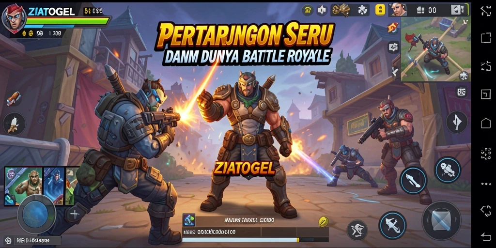 Tampilan seru gameplay ZIATOGEL dalam pertarungan Battle Royale.